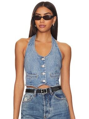 Rolla’s Denim Halter Vest - Size S